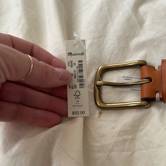 NWT Madewell Mens Brown Belt With Golf Buckle - Picture 2 of 4